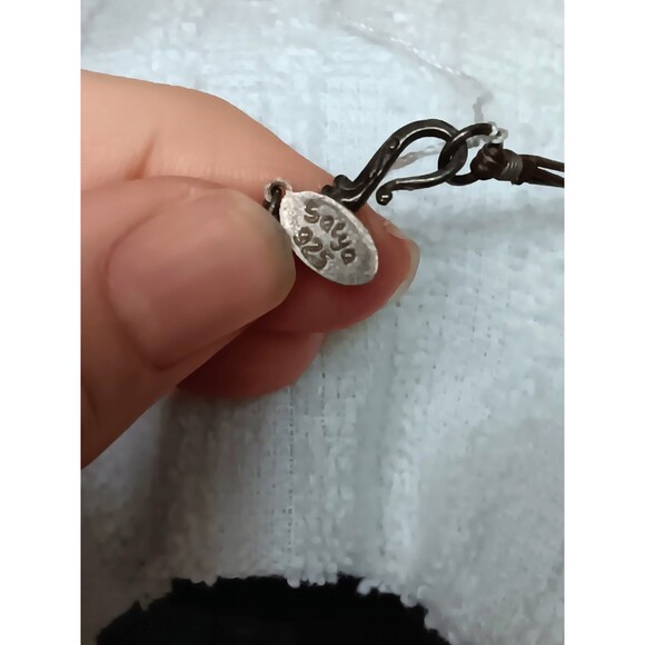 Vintage Satya 925 Signed Sterling Silver Flower Charms Layered Necklace 15-17 in - Picture 6 of 9